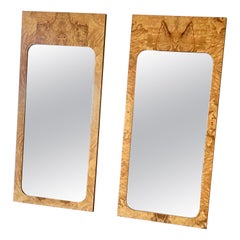 Mid-Century Modern Burl Wood Mirrors by Milo Baughman for Lane