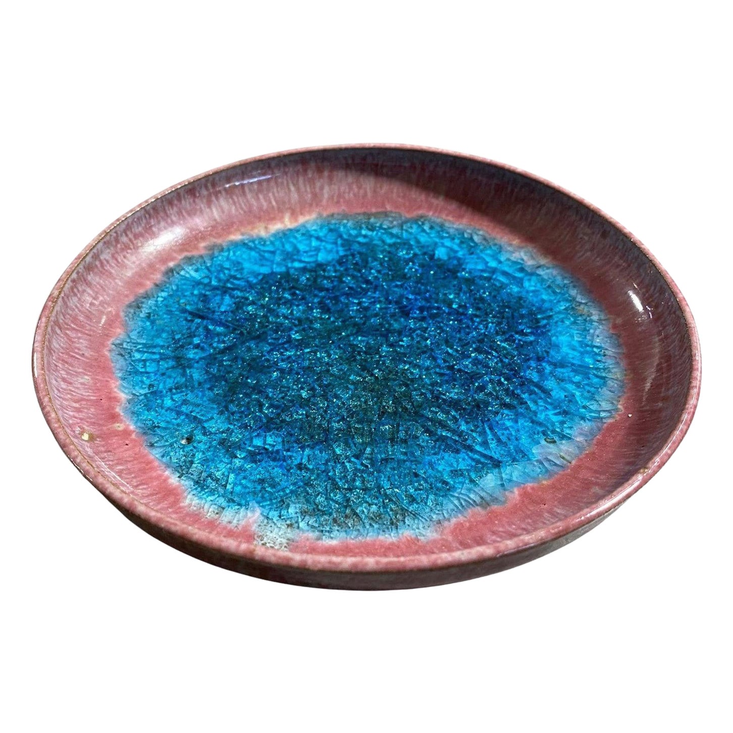 Schale von Beatrice Wood, signiert mit rosa Lavaglasur, California Studio Pottery, Mid-Century