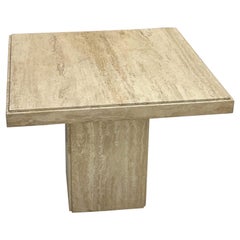 Italian Travertine Side Table