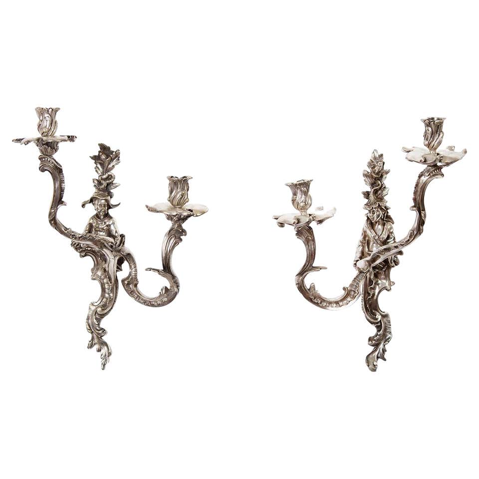 Pair of Italian Rococo Sconce Mirrors at 1stDibs