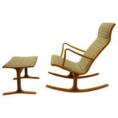 "Heron" Rocking Chair and Footrest for Tendo Mokko Japan
