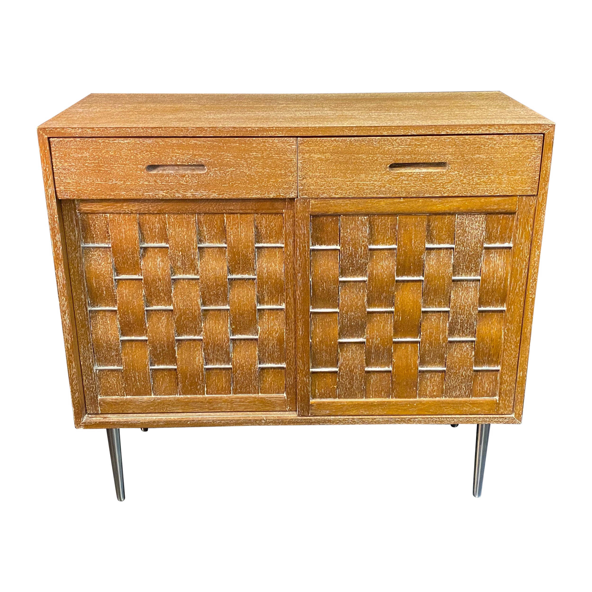 Edward Wormley Woven Front Commode Credenza