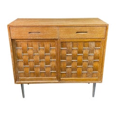 Retro Edward Wormley Woven Front Commode Credenza