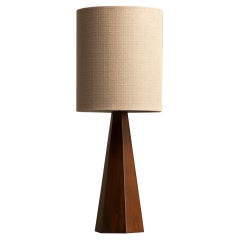 Hexagon Shaped Wood Table Lamp 