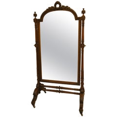 Französische geschnitzte Standspiegel im Stil der französischen Cheval-Spiegel, Provinzial-Antiques, 1840