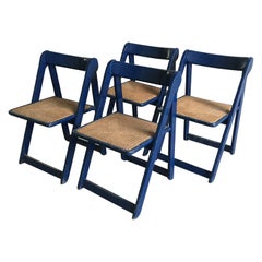 Mid-Century Modern Italian Set of 4 "Trieste" Folding Chairs by Aldo Jacober