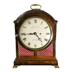 Antique Georgian Mahogany Bracket Clock by Robert Wood, London
