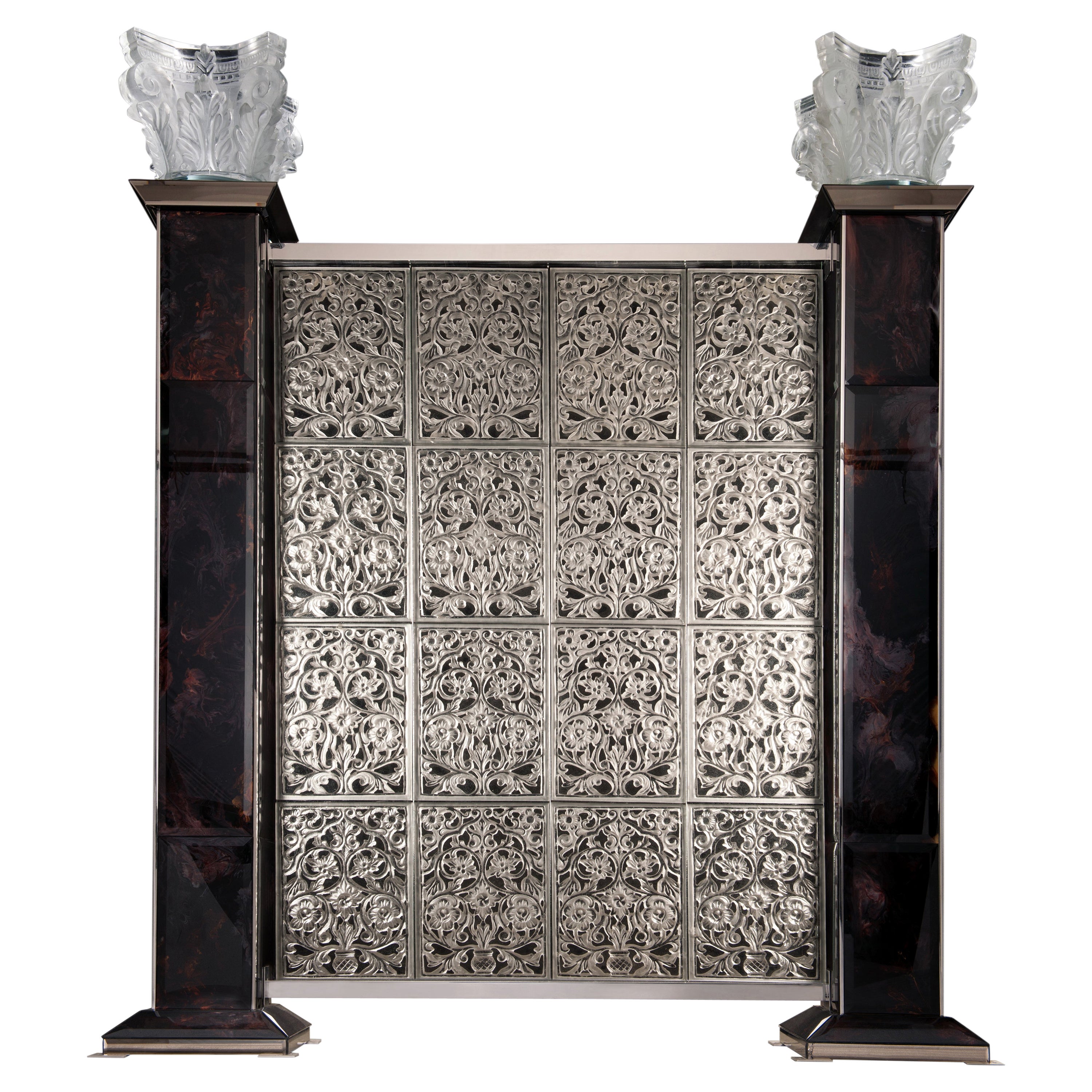 Rizo Imperial Crystal Partition Screen With Capitals  For Sale