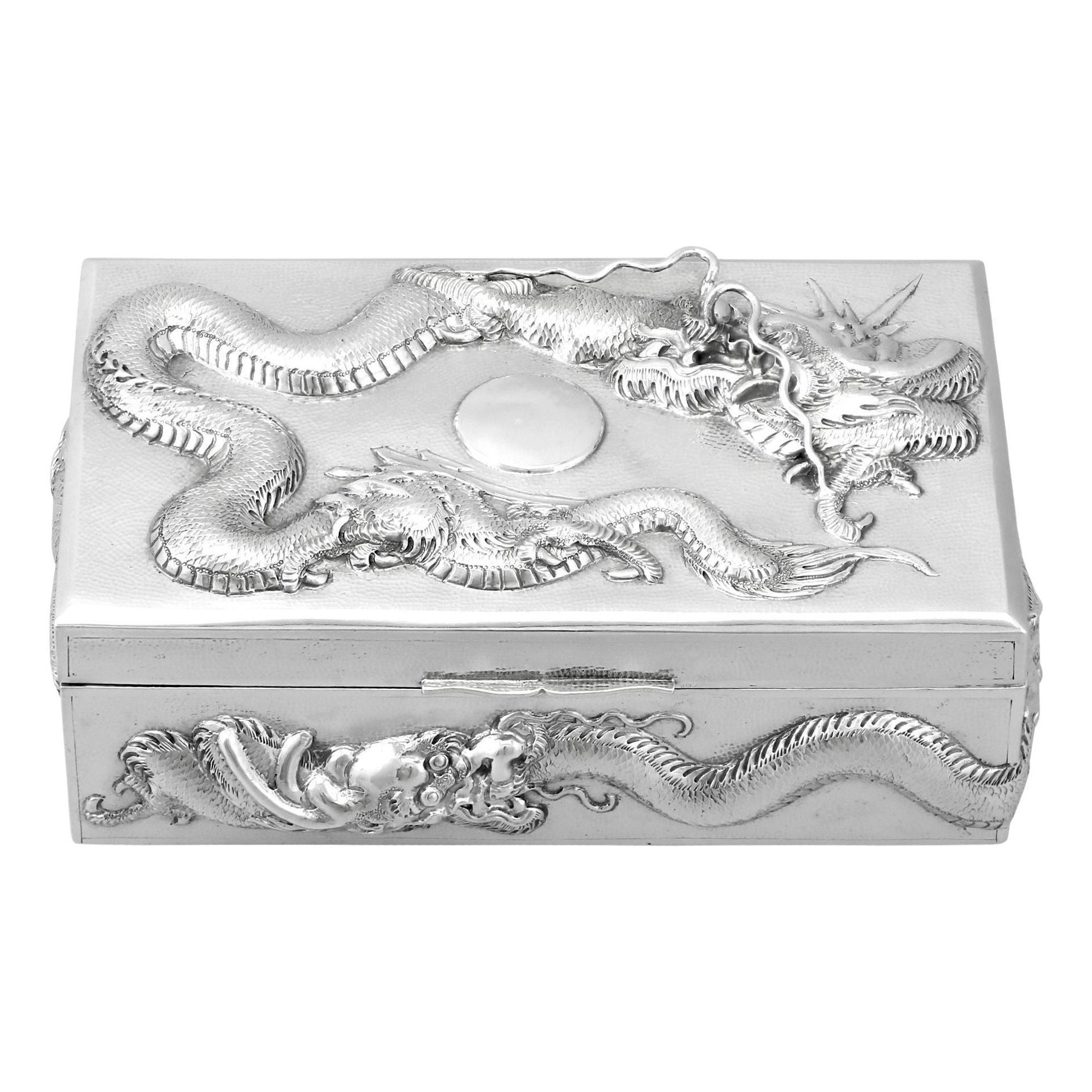 1920s Chinese Export Silver Box For Sale