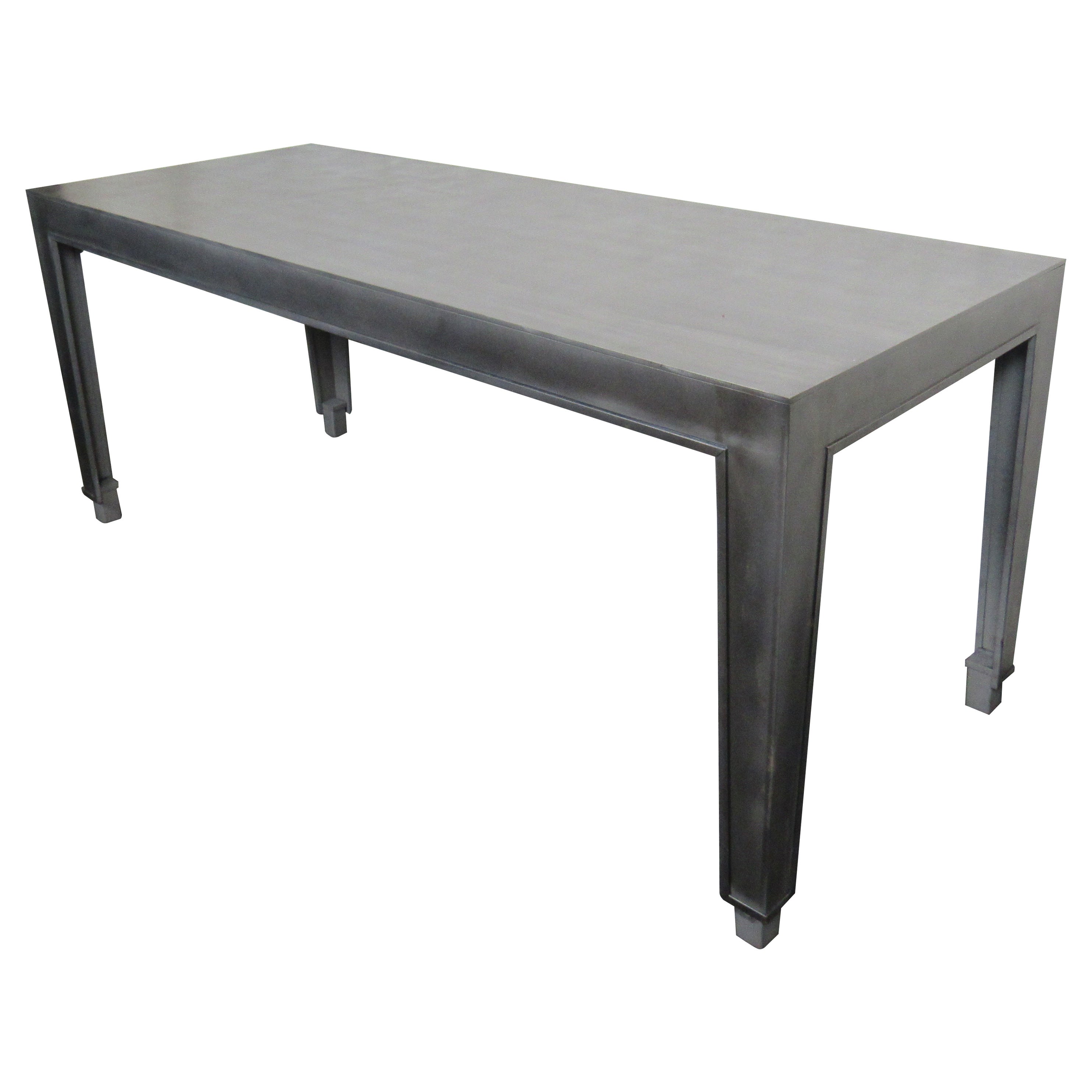 Six Foot Indutrial Metal Dining Table For Sale