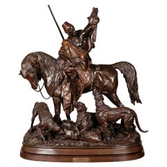 19th Century Bronze Sculpture of 'Kabyle au retour de la chasse' by Waagen