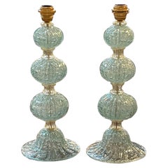 Pair of Murano Ball Lamps