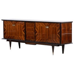 French Large Art Deco Sideboard Macassar, 1940s