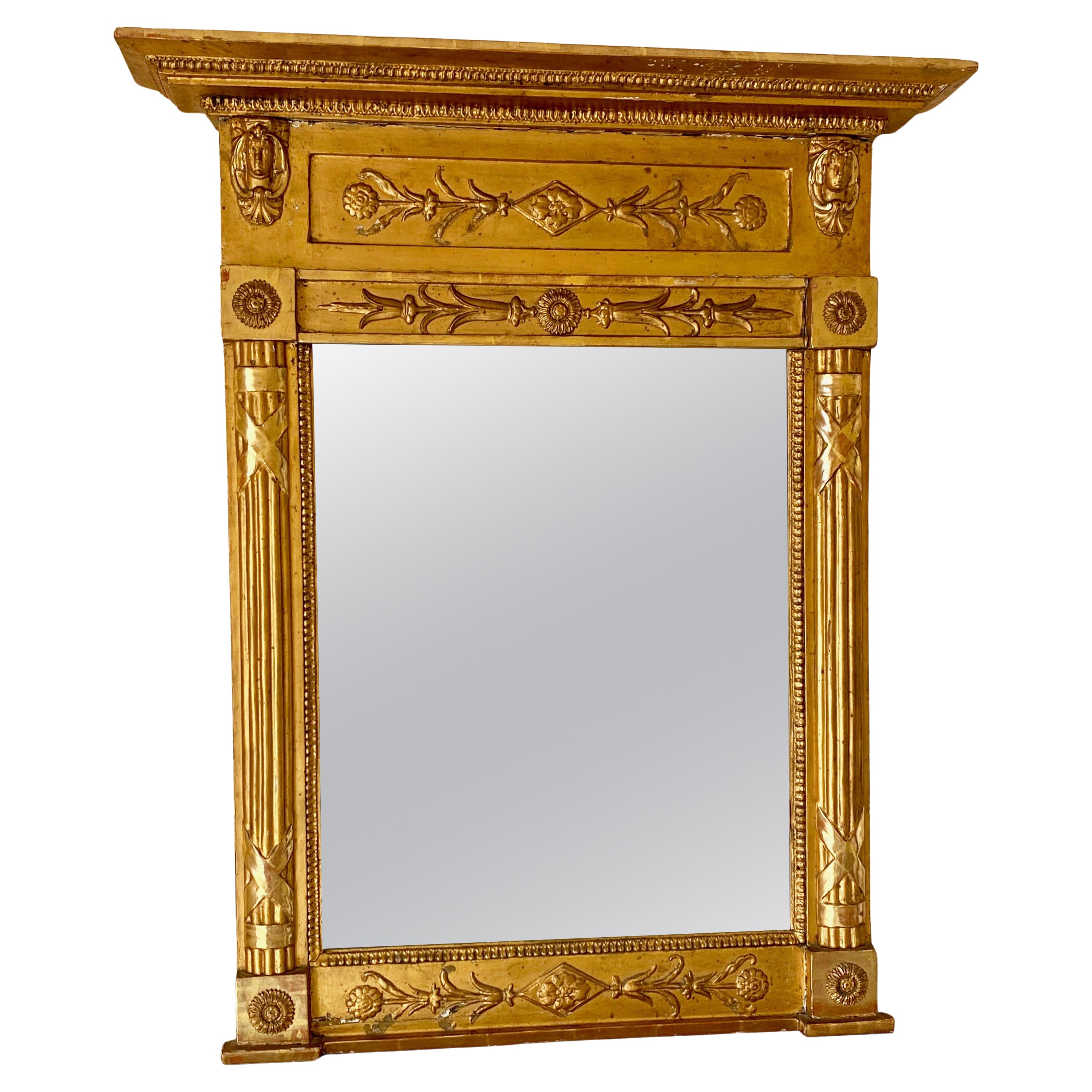 Italian Empire Gilded Mirror, Circa 1815 For Sale