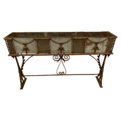 Charming Vintage Iron and Metal Neoclassical Style Planter