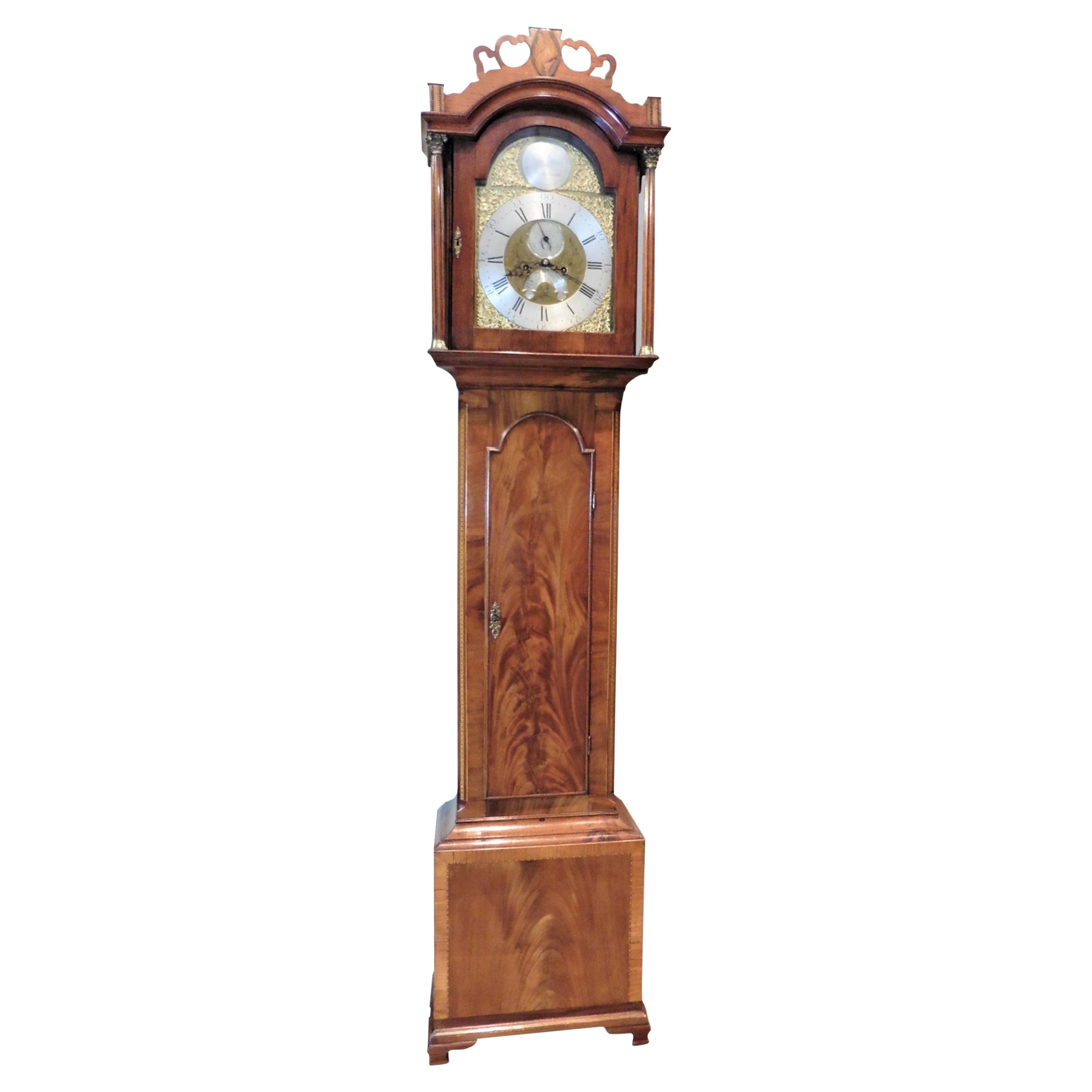 Georgian Mahogany Longcase Clock by Stephen Mears, Hempnall For Sale