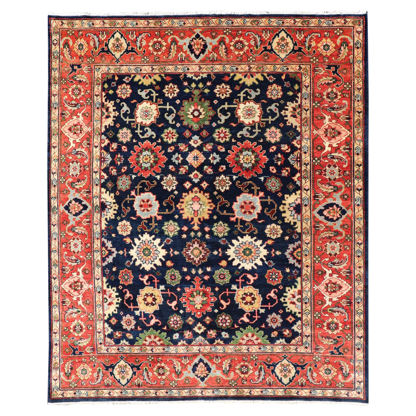 Keivan Woven Arts Sultanabad-Mahal Design in All-Over Floral Hand-Knotted Carpet