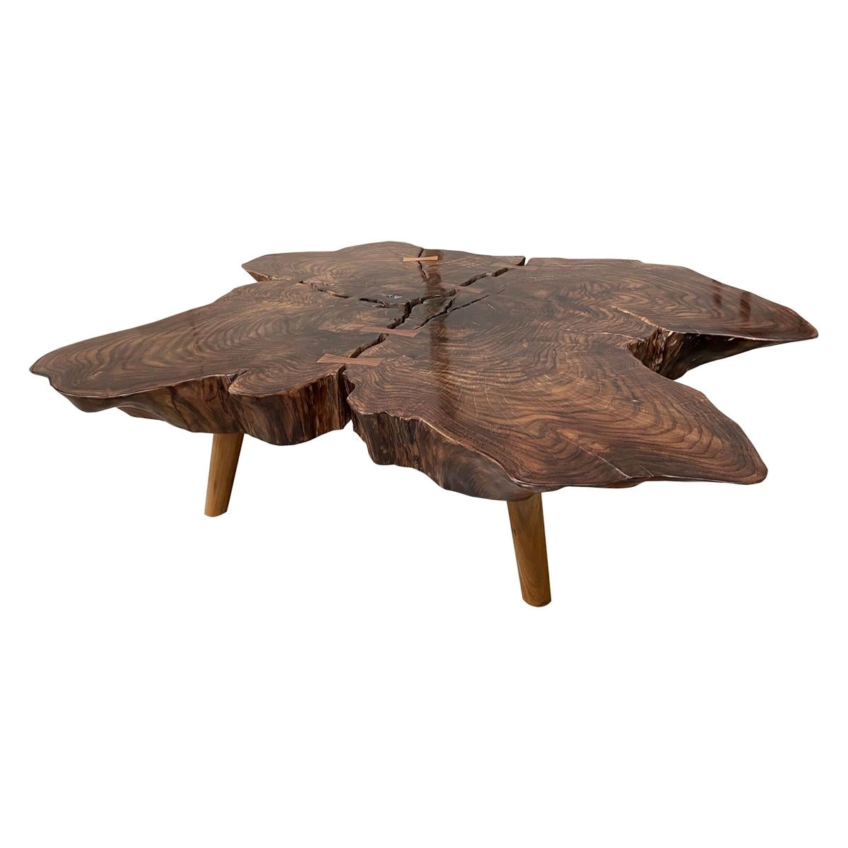 Andrianna Shamaris Amorphous Rosewood Coffee Table For Sale