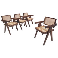 Set of 4 "Office" Chairs by Pierre Jeanneret