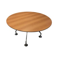 Iconic Nomos Table with a Circular Walnut Top by Norman Foster, Italy 1986