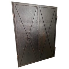 Metal Cabinet with Antique French Directoire Period Doors