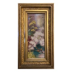 19th Century French Hand Painted Framed Porcelain Tile
