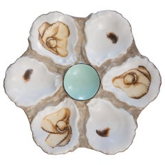 French Majolica Oyster Plate