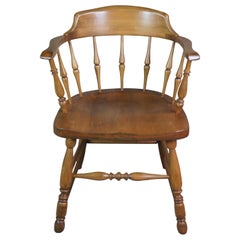 Vintage Maple Farmhouse Barrel Back Tavern Caboose Country Dining Arm Pub Chair