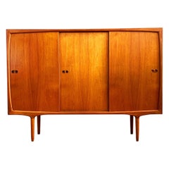 Vintage Danish Teak Sideboard, Mid Century Highboard by Harry Østergaard