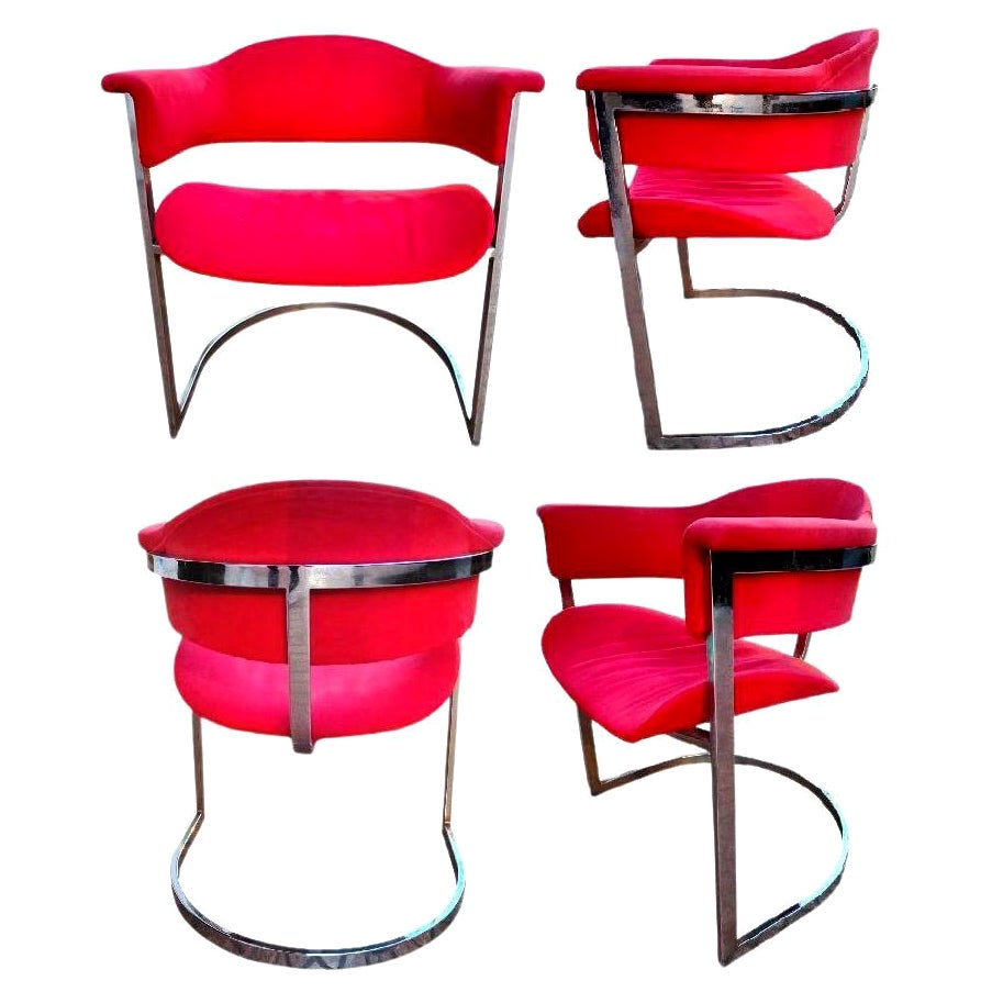 Set of Four Armchairs Design Vittorio Introini for Mario Sabot, 1970s