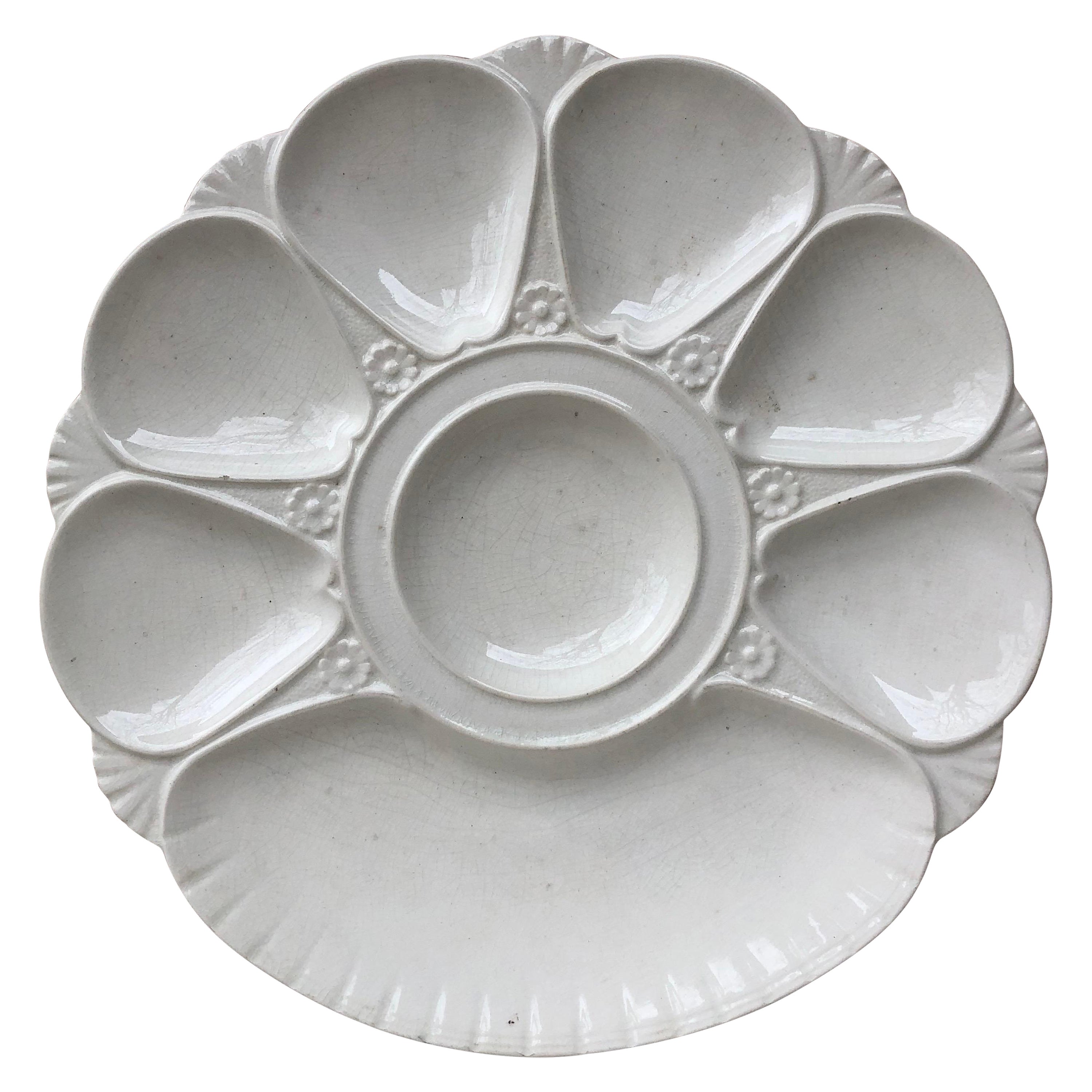 19th Century Minton White Majolica Oyster Plate