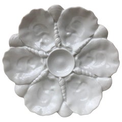 French White Porcelain Oyster Plate Circa 1900
