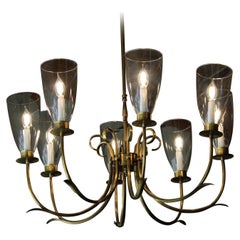 Retro Brass Chandelier by Norman Grag, Manton, California