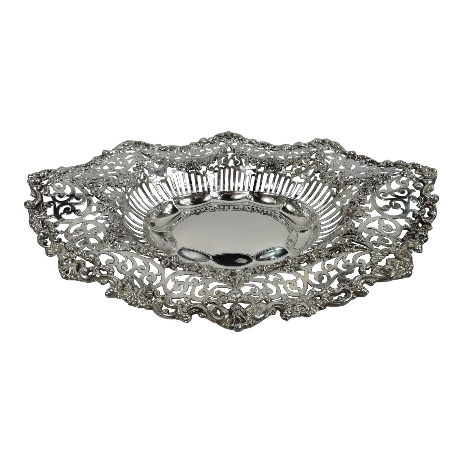 Antique German Rococo Silver Basket For Sale at 1stDibs