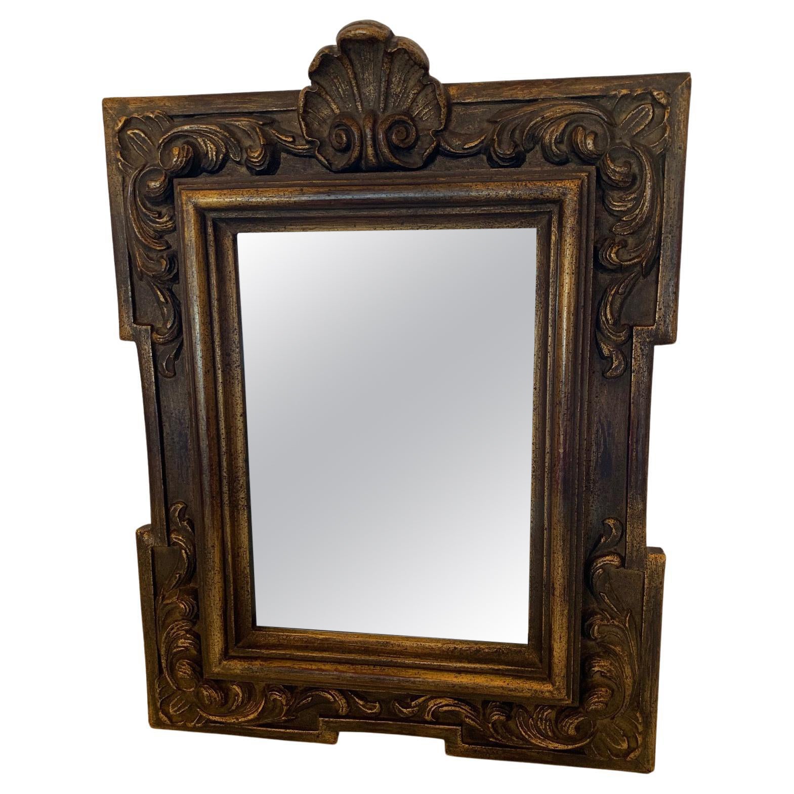 Lovely Antique Carved & Gilded Wall Mirror For Sale