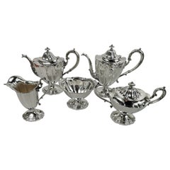 Antique American Edwardian Classical 5-Piece Coffee and Tea Set