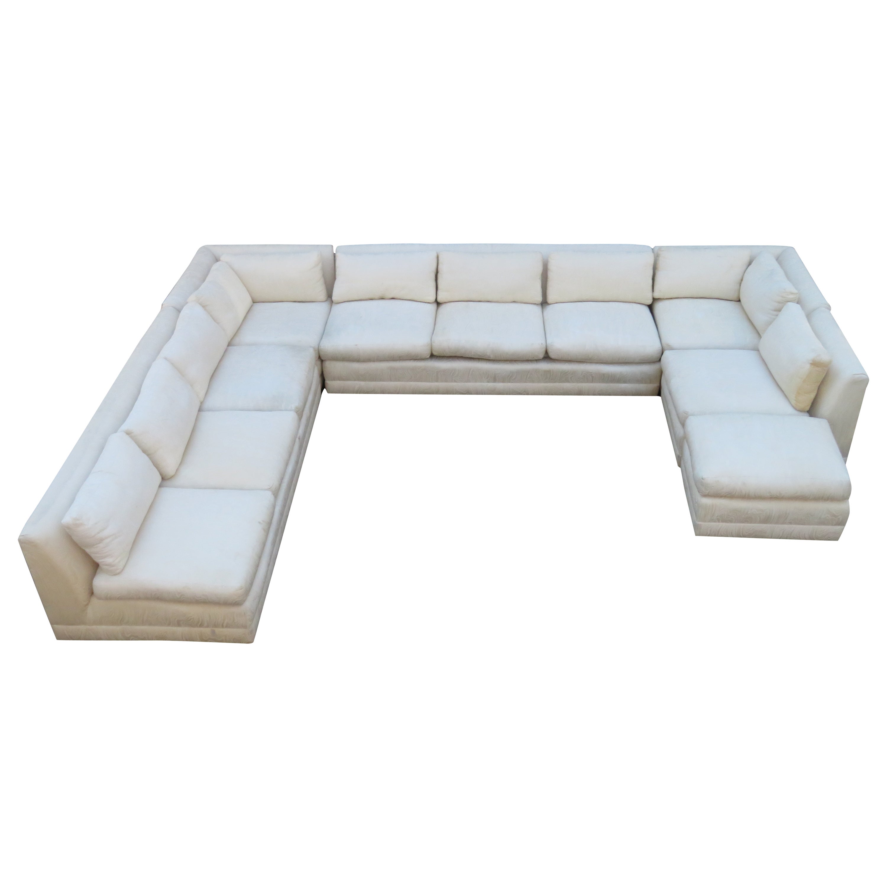 Handsome 6 Piece Milo Baughman Directional Sectional Sofa Mid-Century Modern