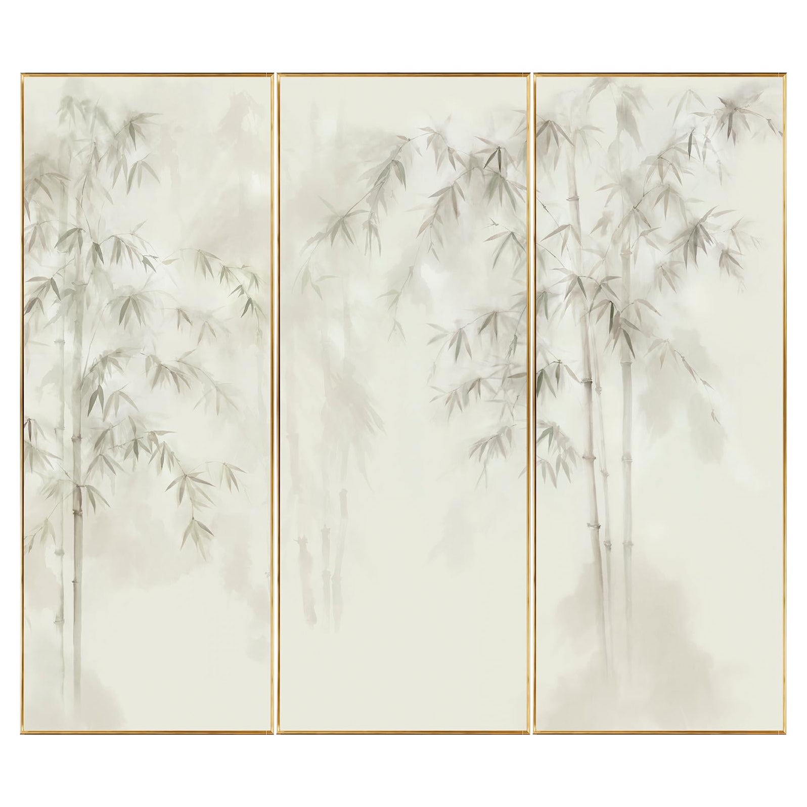 Handpainted Wallpaper "Bamboo Forest", Set of Three