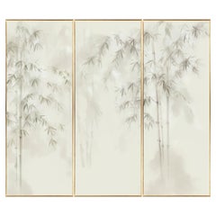 Papel pintado a mano "Bosque de bambú", set de tres