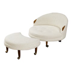 Boucl 'Havana' Stuhl und Ottomane von Adrian Pearsall für Craft Associates, um 1960