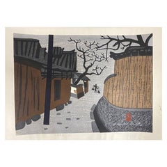 Kiyoshi Saito Signed Limited Edition Japanese Woodblock Print Nara, C, 1962