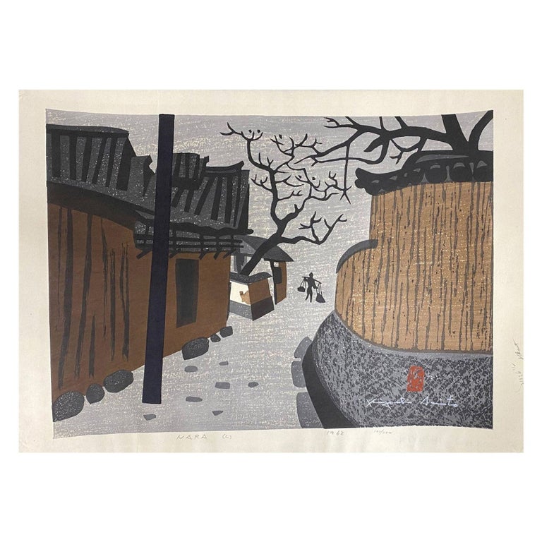 Kiyoshi Saito Signed Limited Edition Japanese Woodblock Print Nara, C, 1962 For Sale