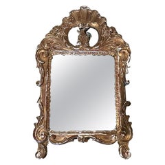 Petite French Louis XV Giltwood Mirror, 19th Century