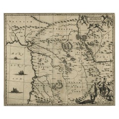 Original Copper Engraving of a Map of Syria and Lebanon, 1698