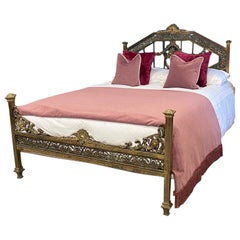 Double, Antique French Metal Bed, Dressing Table & Bedside Table