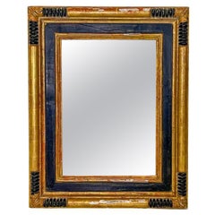 French Gilded & Black Painted Louis Philippe Mirror