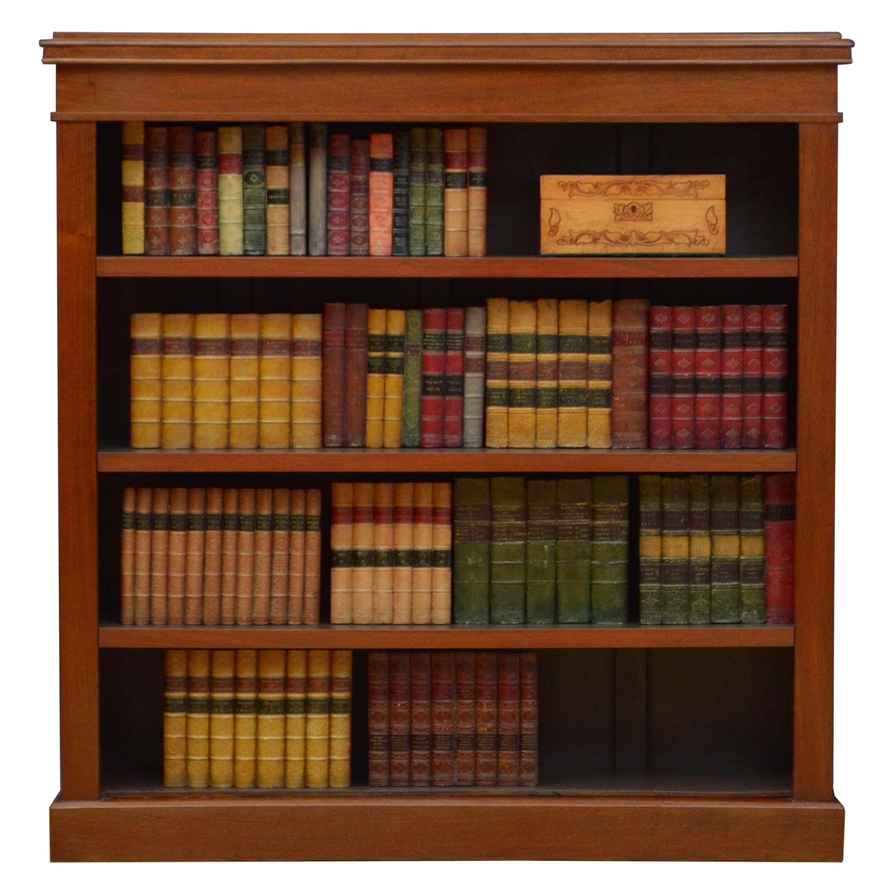 Victorian Walnut Open Bookcase For Sale