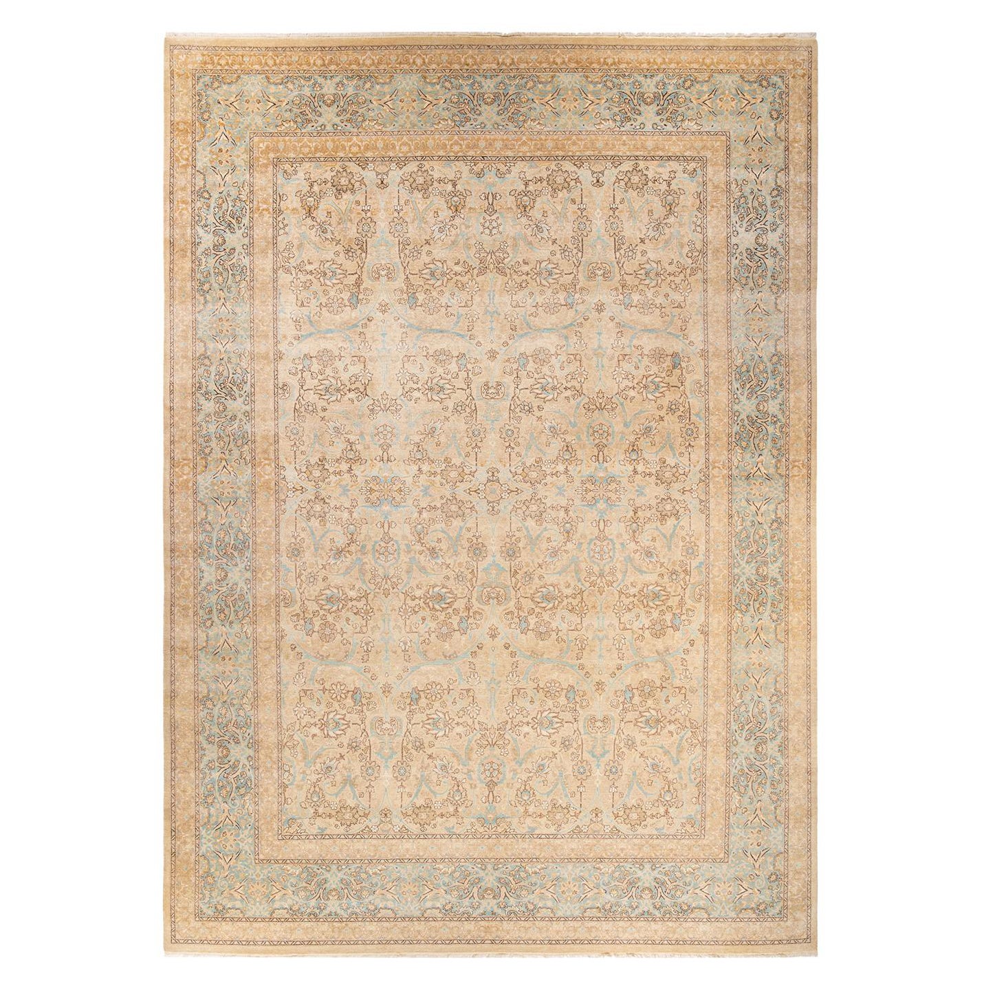 One-of-a-Kind Hand Made Traditional Mogul Ivory Area Rug For Sale at ...