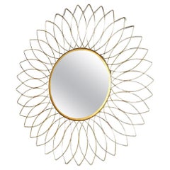 Vintage Mid-Century Mirror Sun Shaped Mirror 