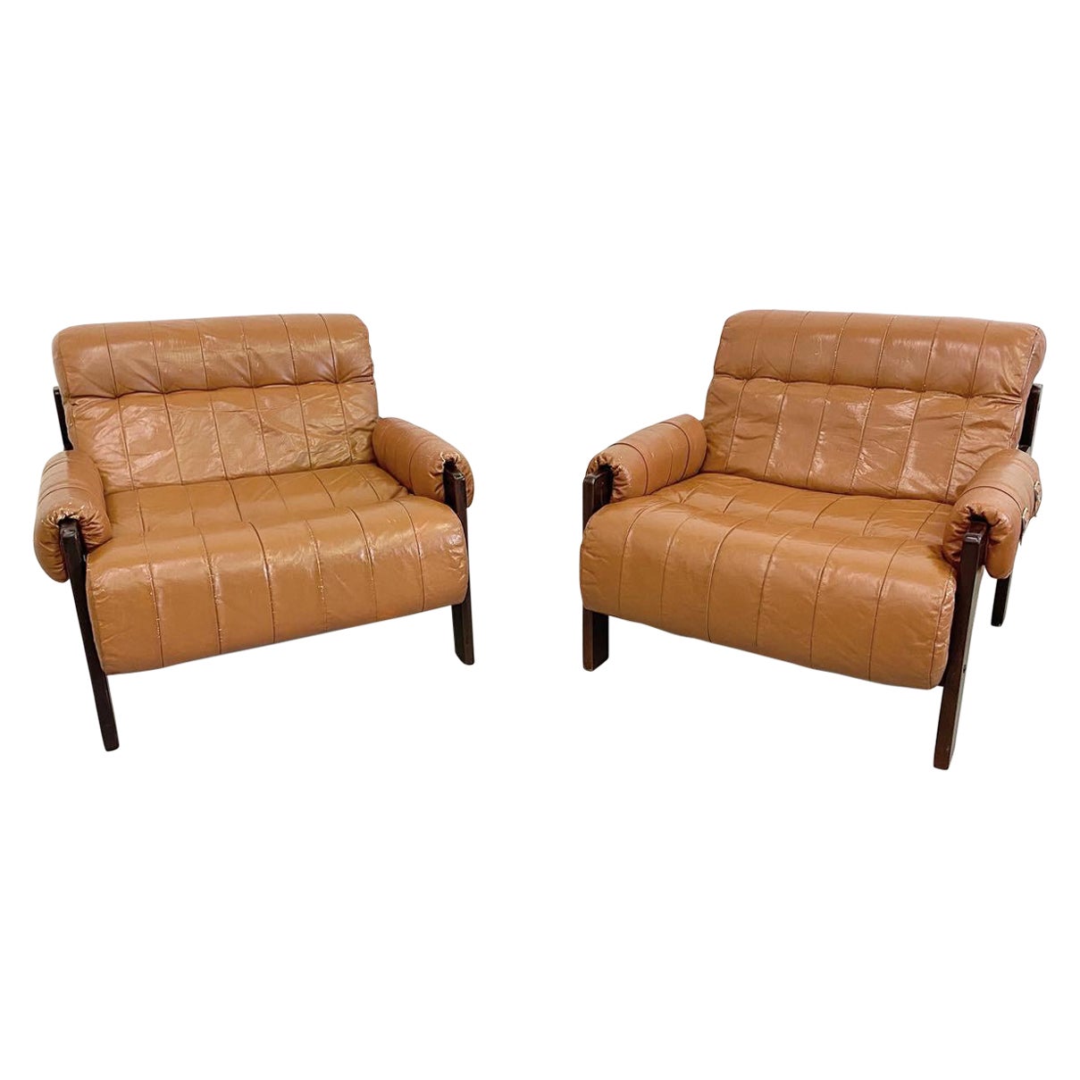 Jean Gillon Brazilian Modern Lounge Chairs, a Pair